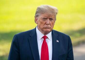 US President Donald J. Trump speaks to the media before embarking on a West Coast swing from the South Lawn of the White House in Washington, DC USA, 16 September 2019 Netanyahu's grand exit: Trump's Middle East 2-year plan emerges