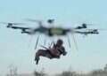 Incredible footage: Ukrainian military airlifts soldier using drone