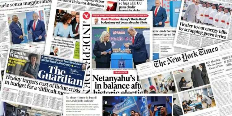 The world reacts to Israel’s exit polls: No clear winner, Eisenkot’s bloc leads in seats Global media highlights deadlock and anti-Netanyahu bloc advantage following Israeli election exit polls