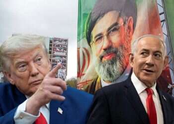 President Donald Trump and Prime Minister Benjamin Netanyahu against the backdrop of Mojtaba Khamenei's mural in Tehran Senior official: Iran strike not dependent on political process in Israel